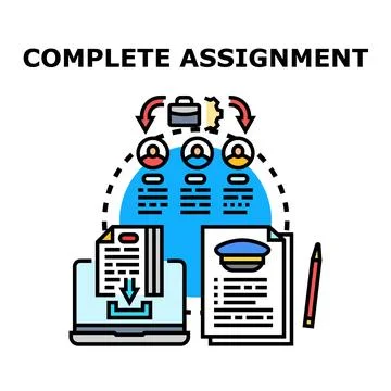 Completing assignment or project task workflow イラスト素材