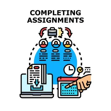 Completing assignments with team and deadlines Stock-Illustration