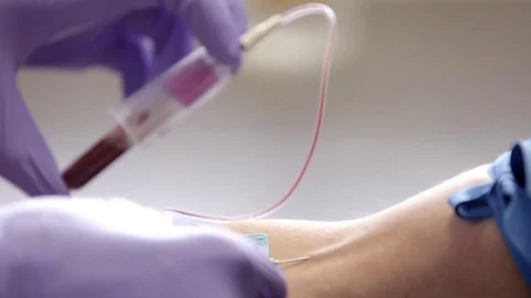 Completing blood draw. Stock Footage 83098522