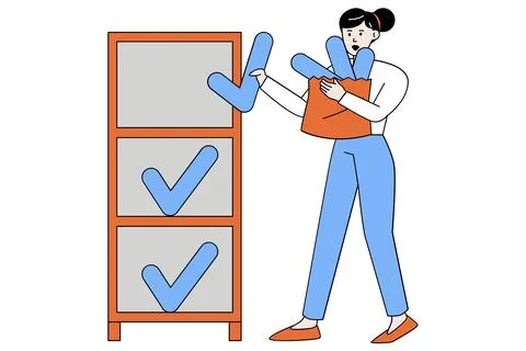 Completing a Checklist or To-Do List Illustration