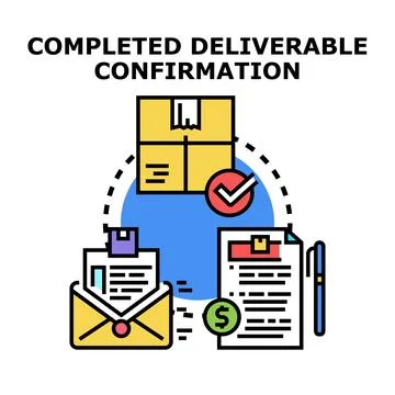 Completing deliverable task and confirming project delivery Stock Illustration