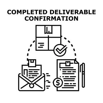 Completing deliverable task and confirming project delivery Stock Illustration