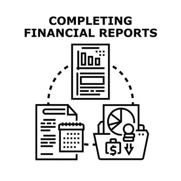 Completing financial reports and managing tax accounting deadlines Stock Illustration