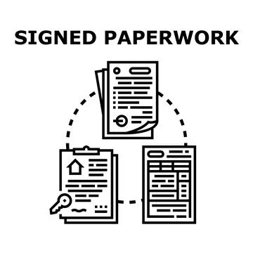 Completing official documentation forming business decisions Stock Illustration