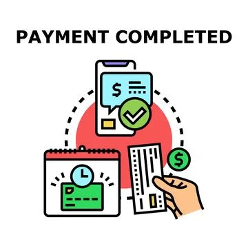 Completing online payment process with digital transaction Stock Illustration