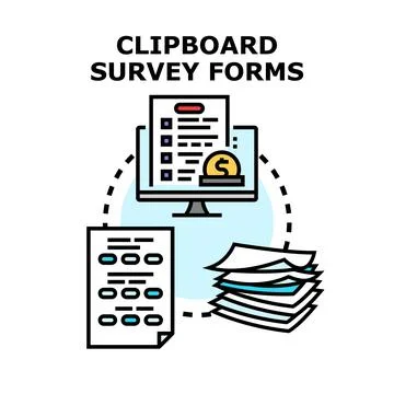 Completing online survey and feedback form Stock Illustration