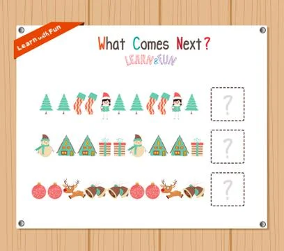 Completing the Pattern Educational Game for Preschool Children Illustrazione stock