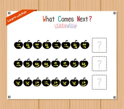 Completing the Pattern Educational Game for Preschool Children Stock Illustration