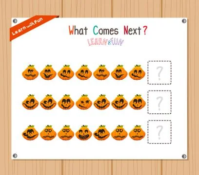 Completing the Pattern Educational Game for Preschool Children Illustrazione stock