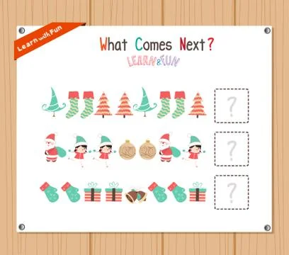 Completing the Pattern Educational Game for Preschool Children Illustrazione stock