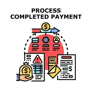 Completing payment process, financial transaction vector icon concept Stock Illustration
