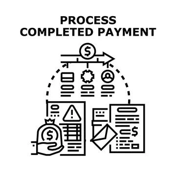 Completing payment process, financial transaction vector icon concept Stock Illustration