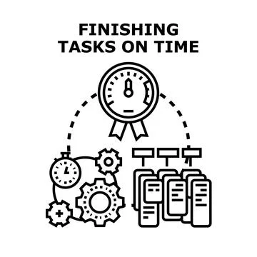 Completing project tasks on time concept vector Stock Illustration