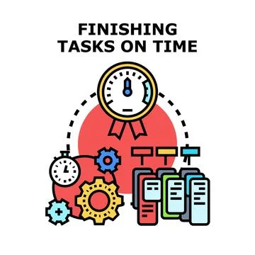 Completing project tasks on time concept vector Stock Illustration