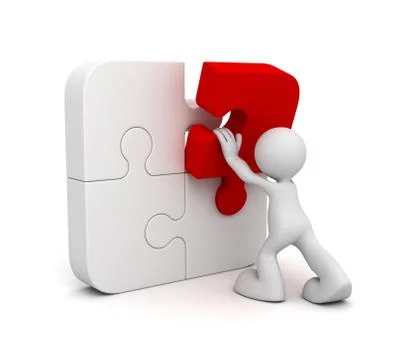 Completing puzzle 3d illustration Stock Illustration