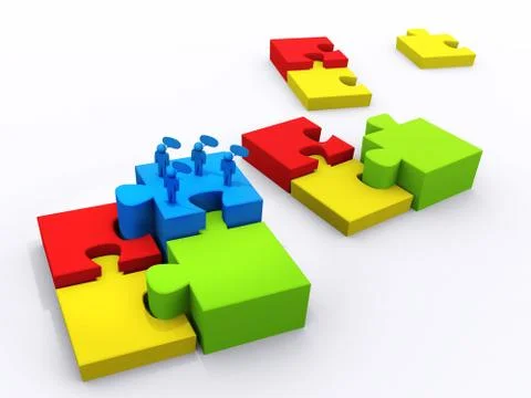 Completing the puzzle Stock Illustration