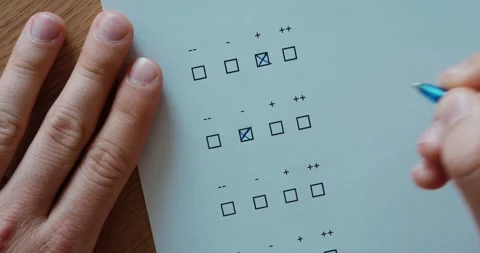 Completing a Rating Scale Questionnaire Stock Footage 337760278