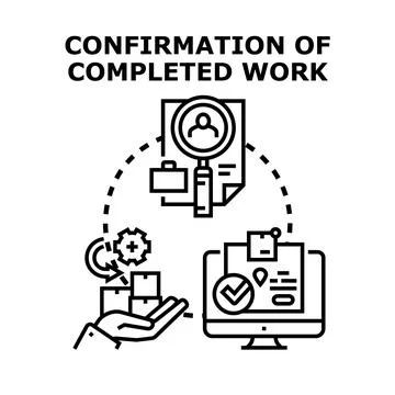 Completing service work confirmation process vector concept イラスト素材