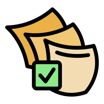 Completing task representing documents with check mark symbol for successfu.. Stock Illustration