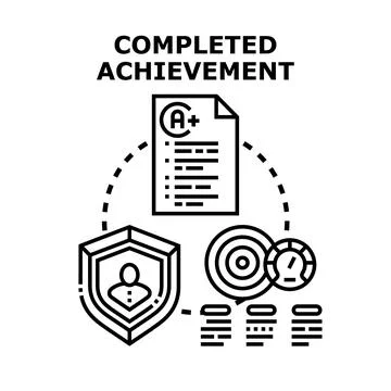 Completing tasks achieving success reaching business goals Stock Illustration