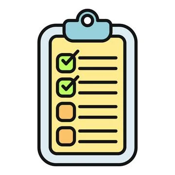 Completing tasks on a clipboard checklist icon Stock Illustration
