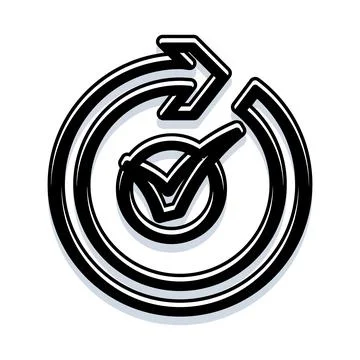 Completing tasks efficiently, a successful process icon Illustrazione stock
