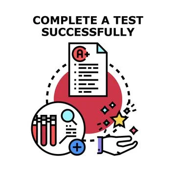 Completing test successfully concept vector illustration Stock Illustration