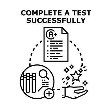 Completing test successfully concept vector illustration Stock Illustration