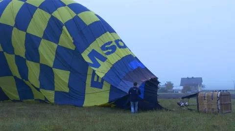 Completion of a Balloon Flight Sphere Packing Stock Footage 68852944