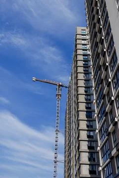 Completion of the construction of a residential building Stock Photos