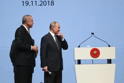Completion of the Offshore Section of Turkstream Project Ceremony, Istanbul, Tur Stock Photos