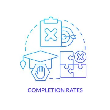 Completion rates blue gradient concept icon Stock Illustration