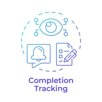 Completion tracking blue gradient concept icon Stock Illustration