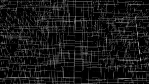 Complex 3D abstract wireframe structure with digital architecture 動画素材 332890516