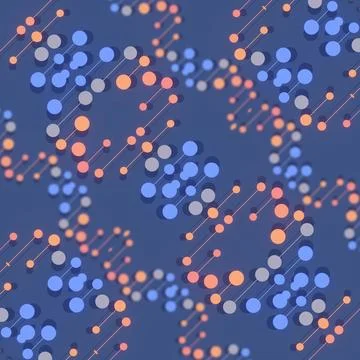 Complex 3D DNA Molecular Network Stock Illustration