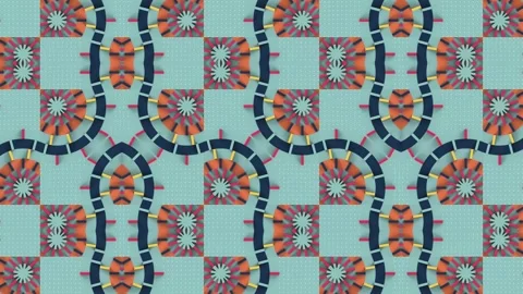 Complex 3D Geometric Logic Circuit Background Turquoise and Red Stock Footage 335206540