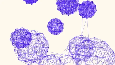 Complex 3d network of interconnected nodes Stock Footage 281903657
