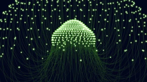 Complex 3d network lines and dots form intricate system Stock Footage 275591109