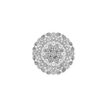 Complex abstract circular concentric pattern illustration for bio and tech 库存插图