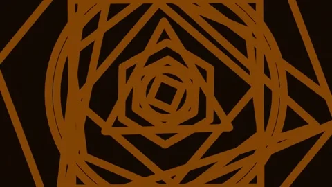 Complex abstract geometry pattern: swirling orange energy lines design. Stock Footage 342205210