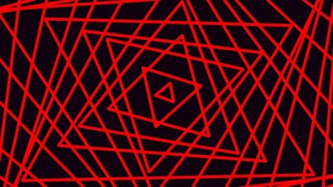 Complex abstract red geometry lines forming a repeating pattern on dark bac.. Stock Footage 341058387