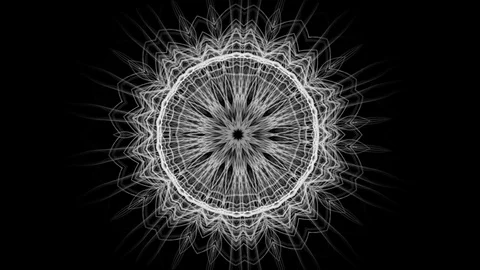 Complex abstract round mandala growing and changing - seamless looping (FULL HD) Stockbeeldmateriaal 94353348