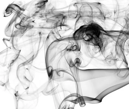Complex abstract smoke patterns on white Stock Illustration