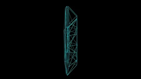 Complex abstract wireframe shape floats in black space. Stock Footage 82298856