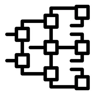 Complex algorithm scheme with squares representing data being processed 스톡 일러스트