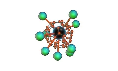 Complex and complicated molecular structure 3D rendering and 3d illustration Stock Illustration