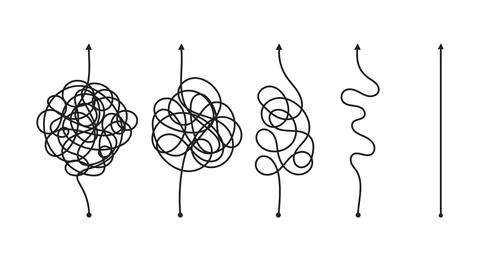Complex and easy simple way from start to end. Illustration