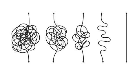 Complex and easy simple way from start to end. Illustration
