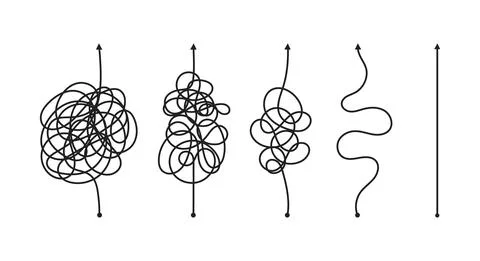 Complex and easy simple way from start to end. 스톡 일러스트