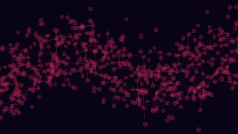 Complex and interconnected a network of nodes illustrated by red dots Stock Footage 267055101